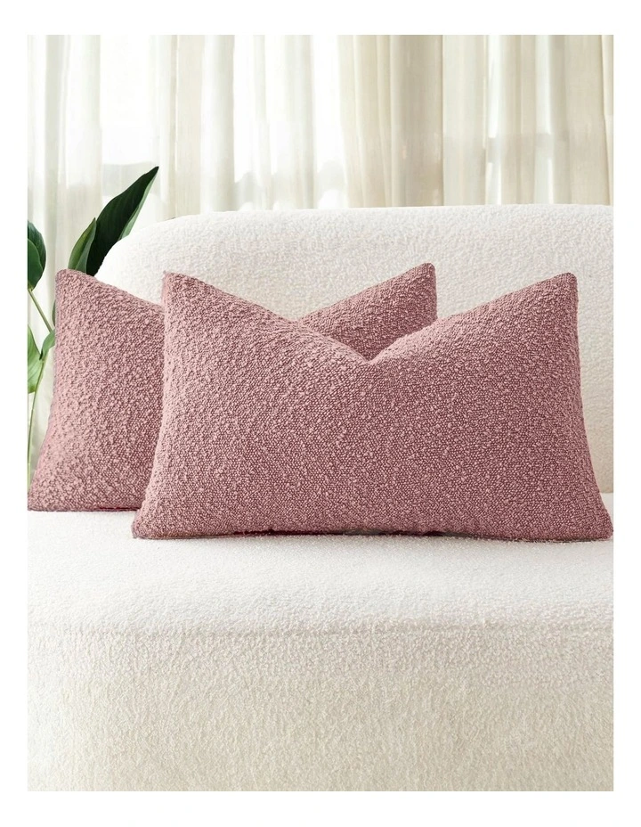 Boucle Cushion Covers in Pink 2 Pack (30x50cm) image 1