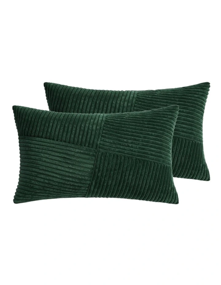 Windmill-Inspired Cushion Covers in Forest Green 2 Pack (30x50cm) image 2