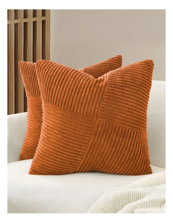 Windmill-Inspired Cushion Covers in Terracotta 2 Pack (45x45cm) image 1