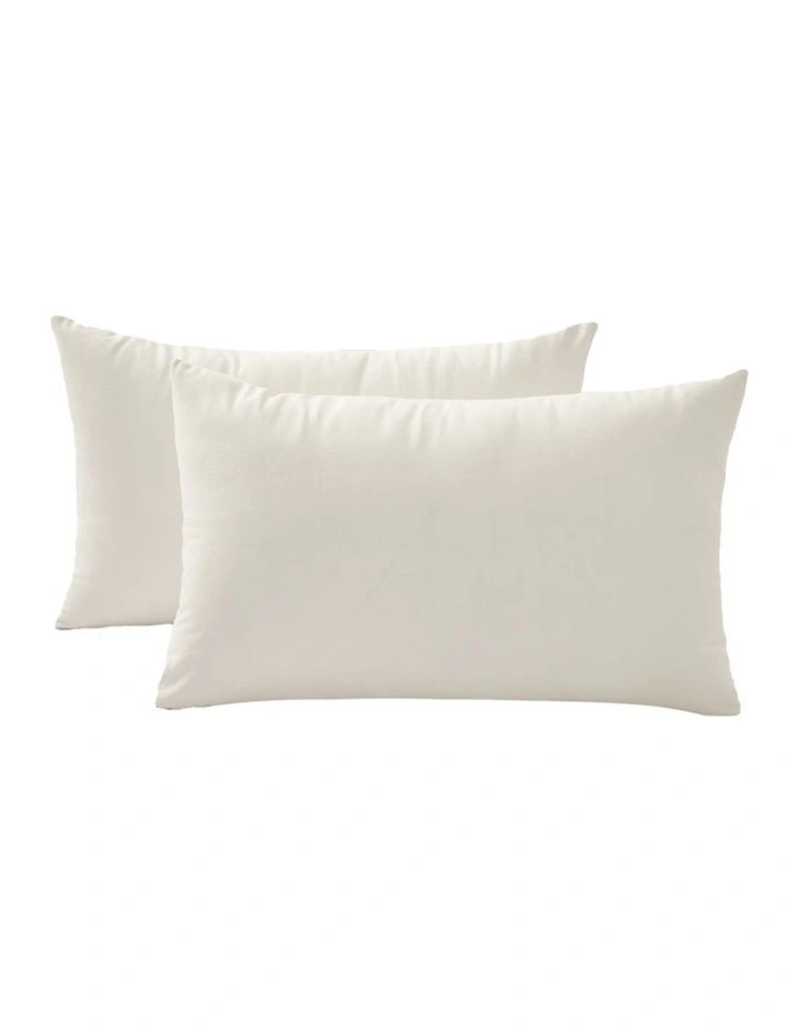 Velvet Cushion Covers in Ivory 2 Pack (30x50cm) image 1