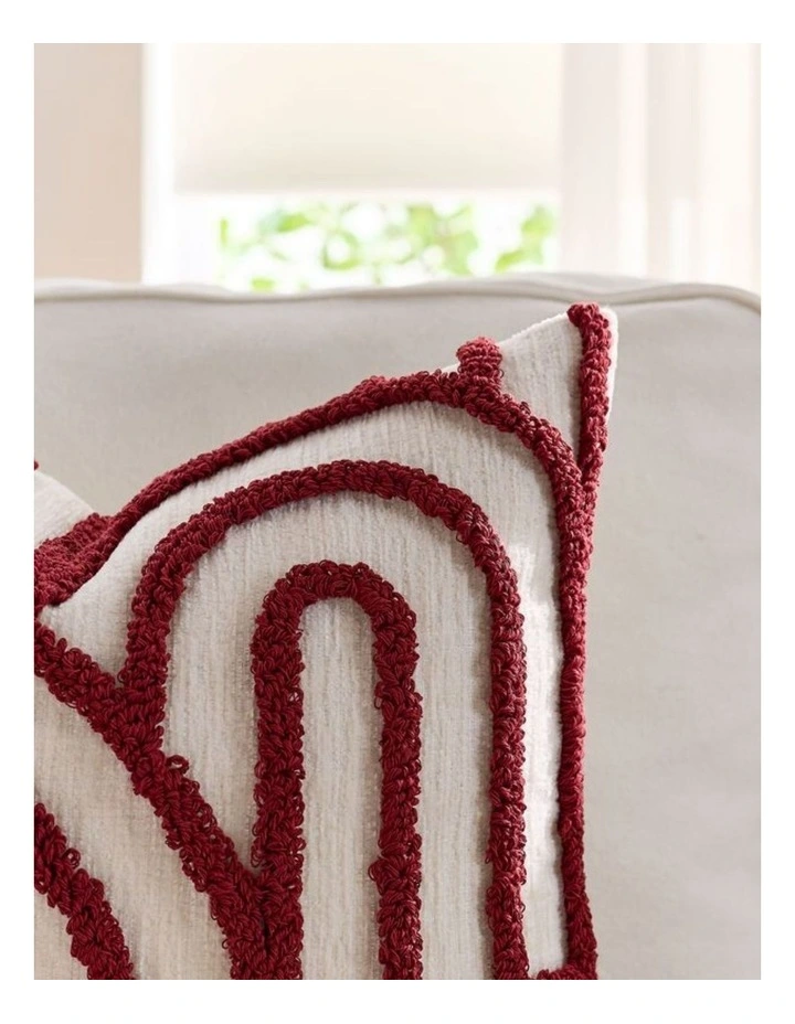 Tufted Arch Cushion Covers in Burgundy 2 Pack (45x45cm) image 2