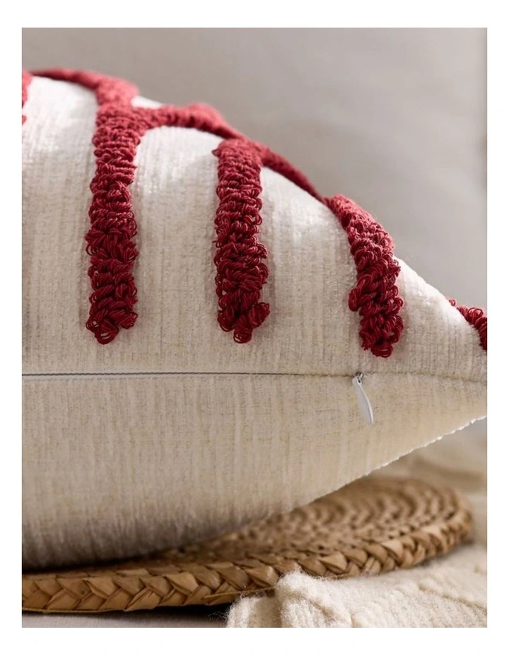 Tufted Arch Cushion Covers in Burgundy 2 Pack (45x45cm) image 3