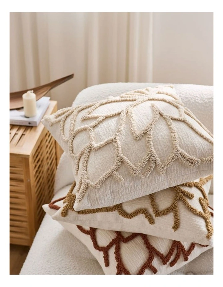 Tufted Rose Cushion Covers in Beige 2 Pack (45x45cm) image 2