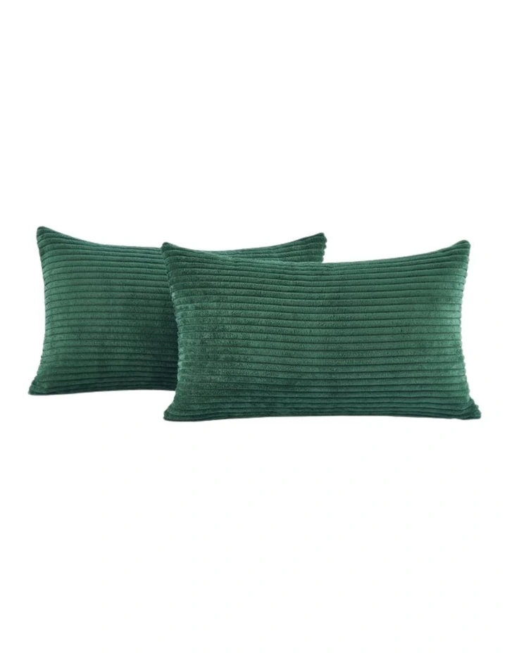 Corduroy Velvet Cushion Covers in Forest 2 Pack (30x50cm) image 2