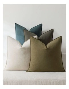 Linen-Cotton Cushion Covers in Mixed Green 4 Pack (45x45cm)