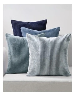 Corduroy Velvet Cushion Covers in Blue Set of 4 (45x45cm)