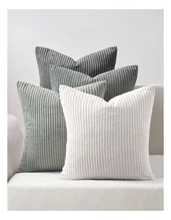 Corduroy Velvet Cushion Covers in Grey Set of 4 (45x45cm)