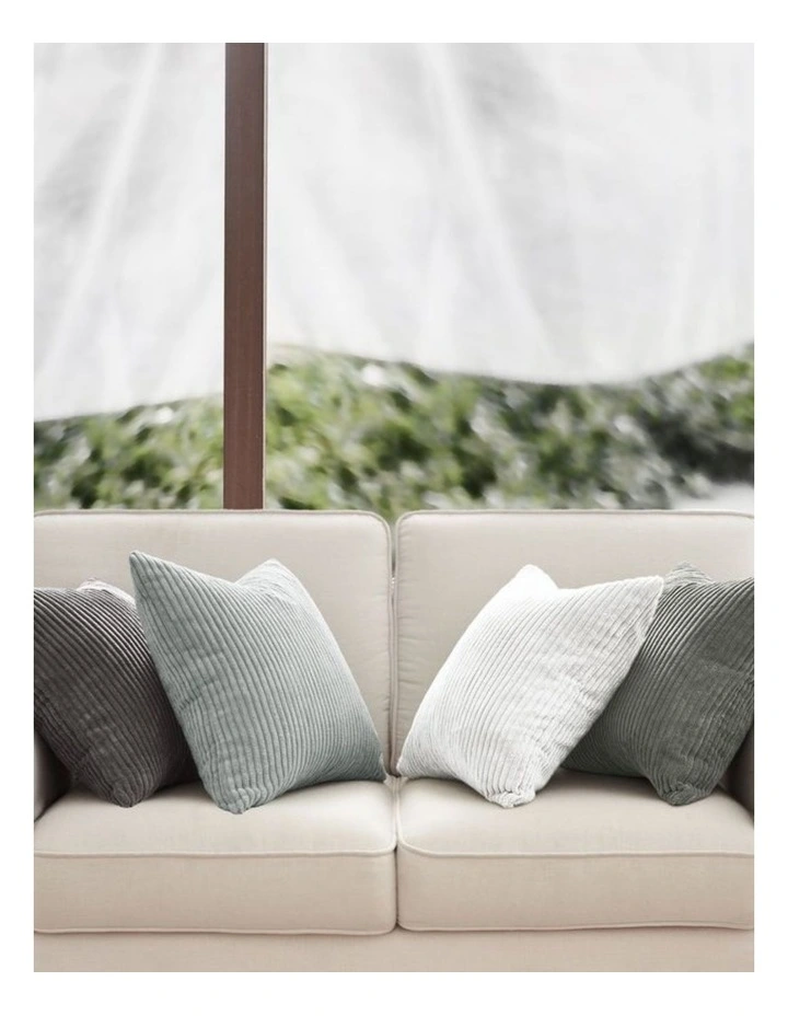 Corduroy Velvet Cushion Covers in Grey Set of 4 (45x45cm) image 3