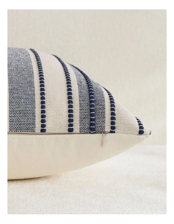 Heritage Linear Woven Cushion Covers in Indigo 2 Pack (45x45cm) image 2