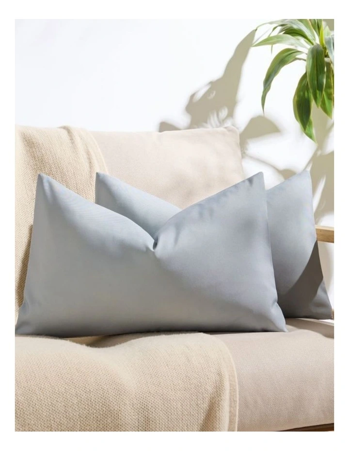 Outdoor Waterproof Cushion Covers in Silver 2 Pack (30x50cm) image 1