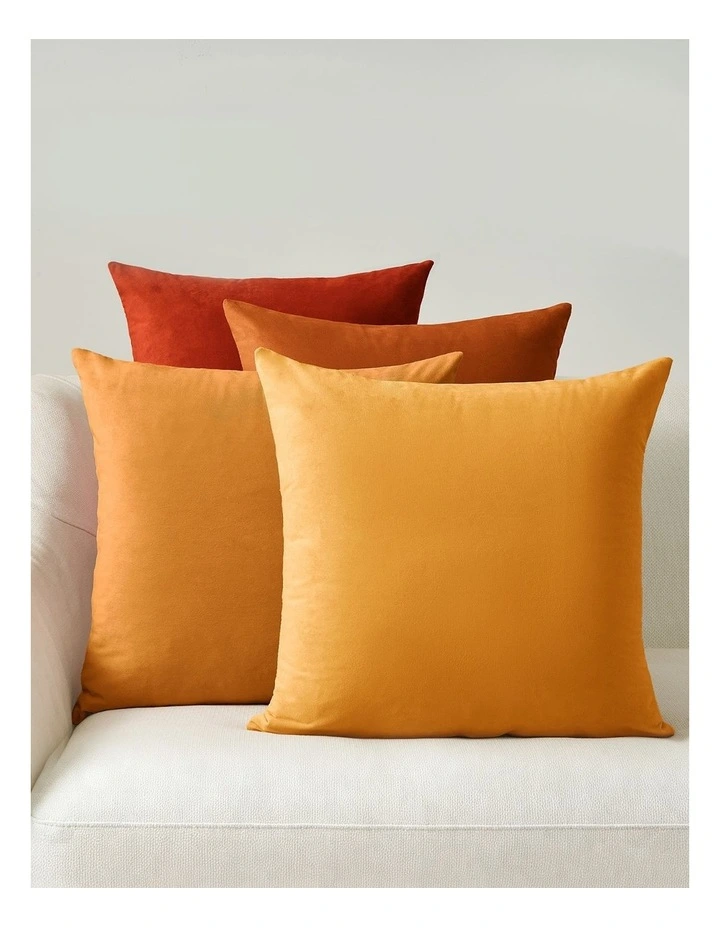 Velvet Cushion Covers in Mixed Yellow 4 Pack (45x45cm) image 1