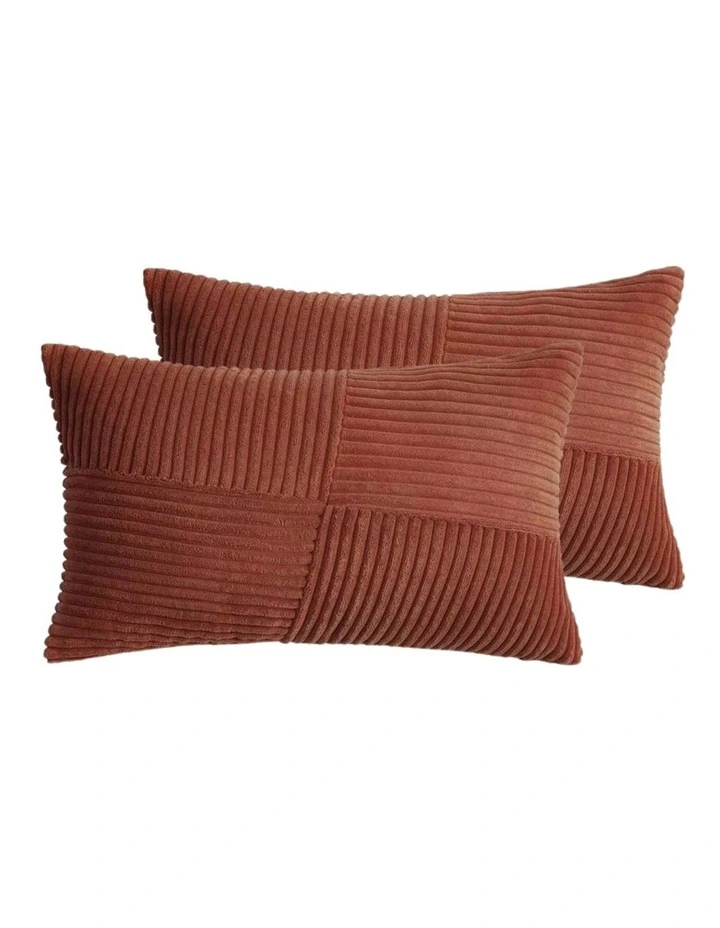Windmill-Inspired Cushion Covers in Brick 2 Pack (30x50cm) image 2