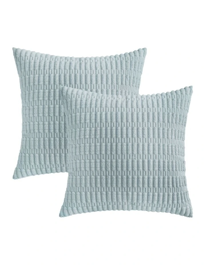 Boho Corduroy Cushion Covers in Sky 2 Pack (45x45cm) image 2