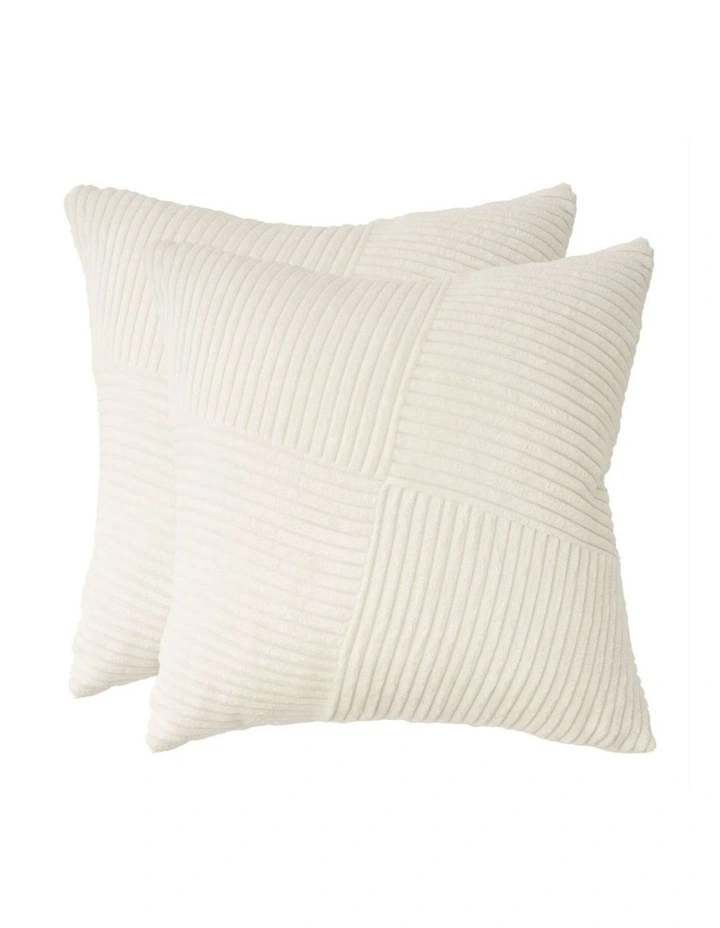 Windmill-Inspired Cushion Covers in Snow 2 Pack (45x45cm) image 2