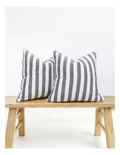 Yarn Dyed Linen Cotton Cushion Covers in Navy 2 Pack (45x45cm)