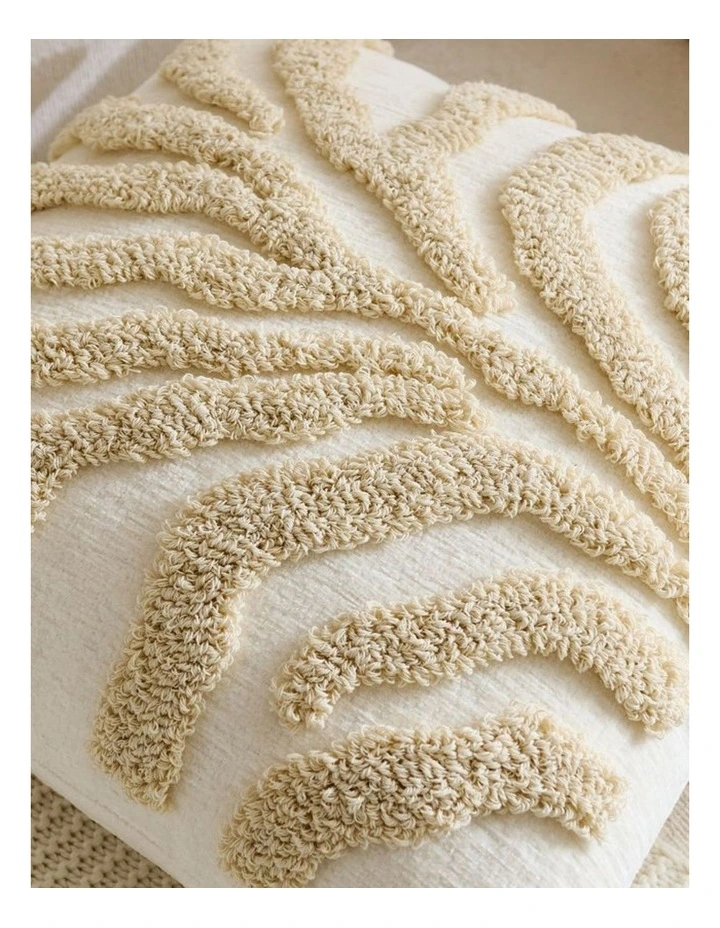 Tufted Leaf Cushion Covers in Ivory 2 Pack (45x45cm) image 2