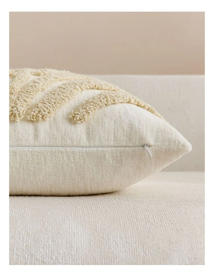 Tufted Leaf Cushion Covers in Ivory 2 Pack (45x45cm) image 3