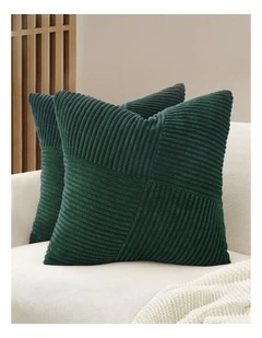 Windmill-Inspired Cushion Covers in Forest Green 2 Pack (45x45cm)