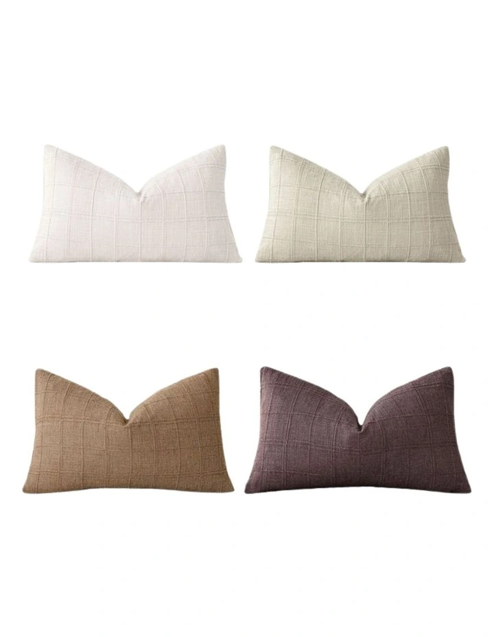 Linen Look Cushion Covers in Earthy Neutrals 4 Pack (30x50cm) image 4