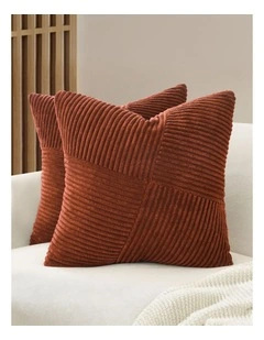 Windmill-Inspired Cushion Covers in Brick 2 Pack (45x45cm)