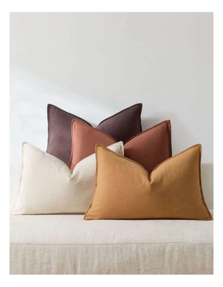 Linen-Cotton Cushion Covers in Warm Brown 4 Pack (30x50cm) image 1