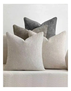Chenille Grid Cushion Covers in Mix Grey 4 Pack (45x45cm)