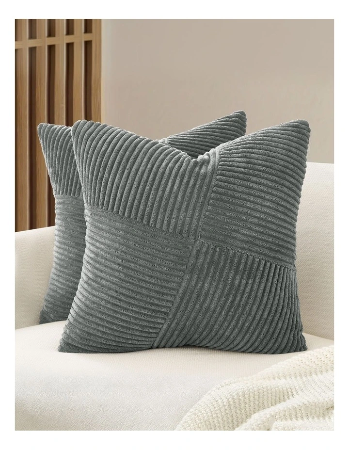 Windmill-Inspired Cushion Covers in Dark Grey 2 Pack (45x45cm) image 1