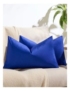 Outdoor Waterproof Cushion Covers in Royal Blue 2 Pack (30x50cm)