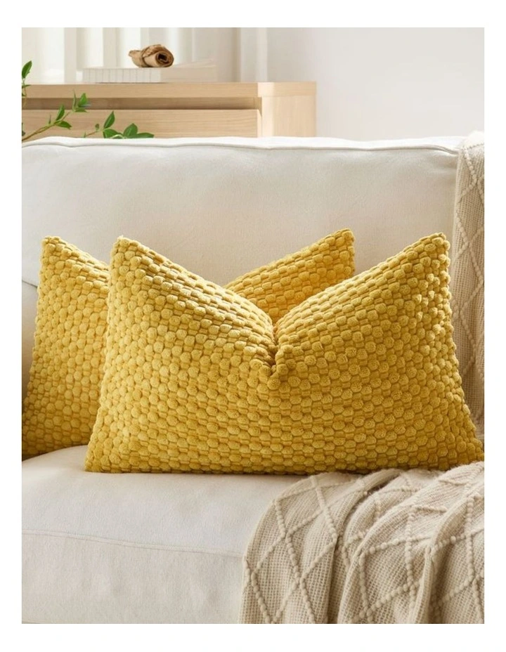 Bubble Corn Cushion Covers in Mustard 2 Pack (30x50cm) image 1