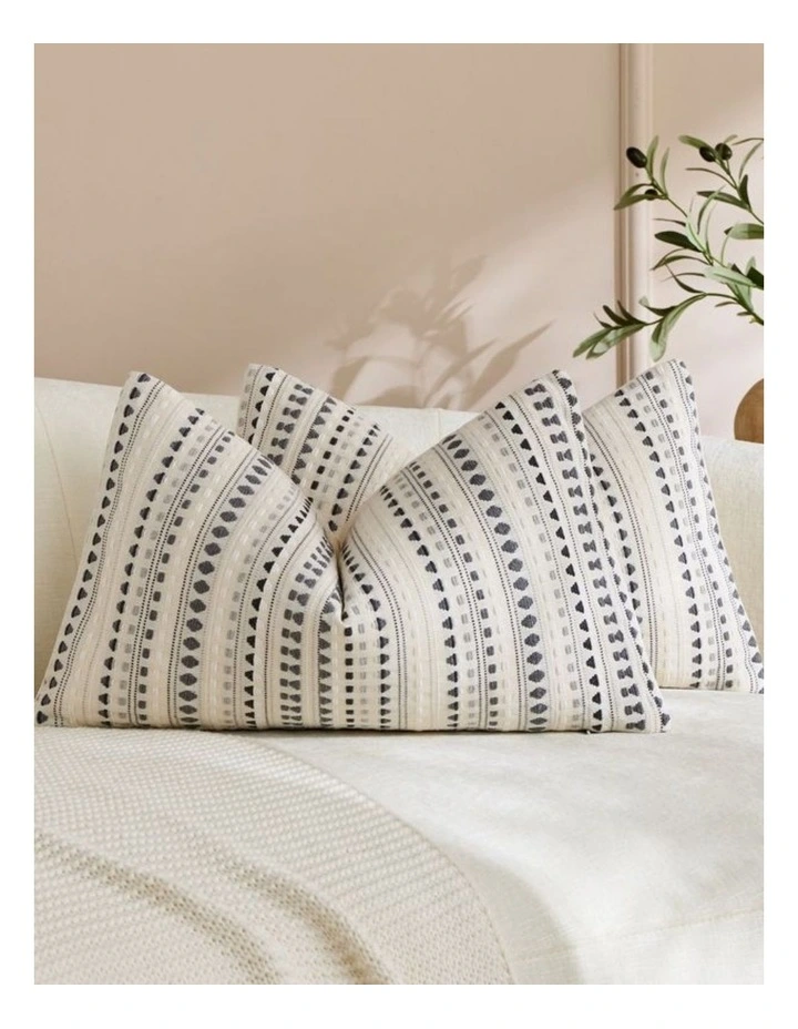 Bohemian Dot Woven Cushion Covers in Grey 2 Pack (30x50cm) image 1