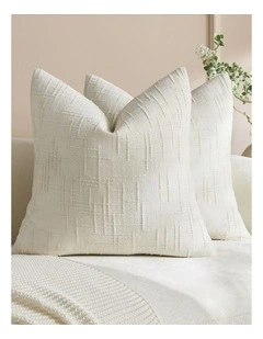 Chenille Textured Cushion Covers in Ivory 2 Pack (45x45cm)