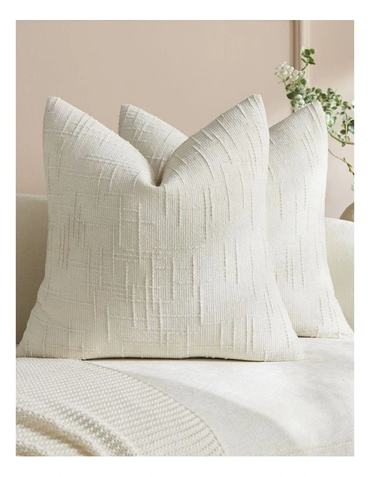 Chenille Textured Cushion Covers in Ivory 2 Pack (45x45cm) image 1