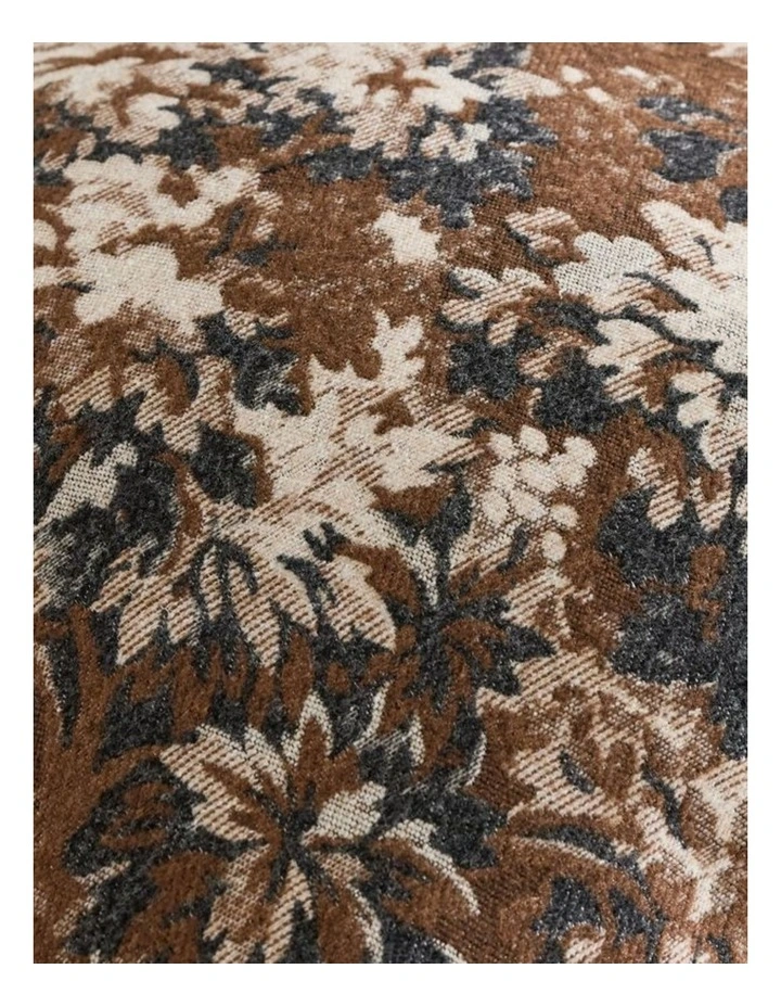 Vintage Botanical Chenille Cushion Covers in Brown 2 Pack (30x50cm) image 2