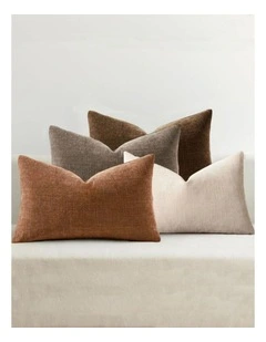 Chenille Haze Cushion Covers in Warm Brown 4 Pack (30x50cm)