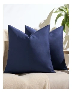 Outdoor Waterproof Cushion Covers in Navy Blue 2 Pack (45x45cm)