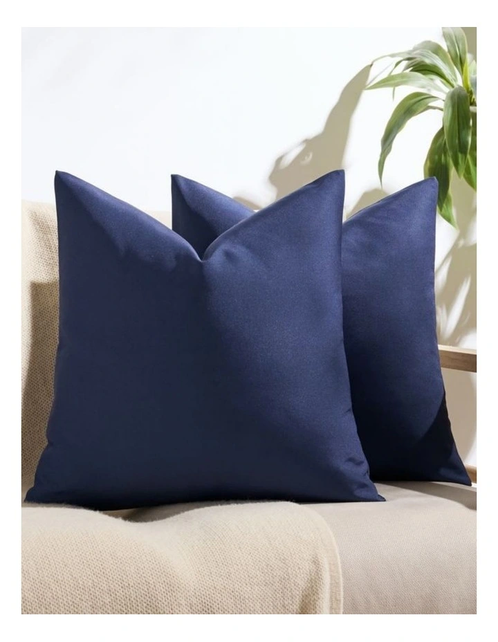Outdoor Waterproof Cushion Covers in Navy Blue 2 Pack (45x45cm) image 1