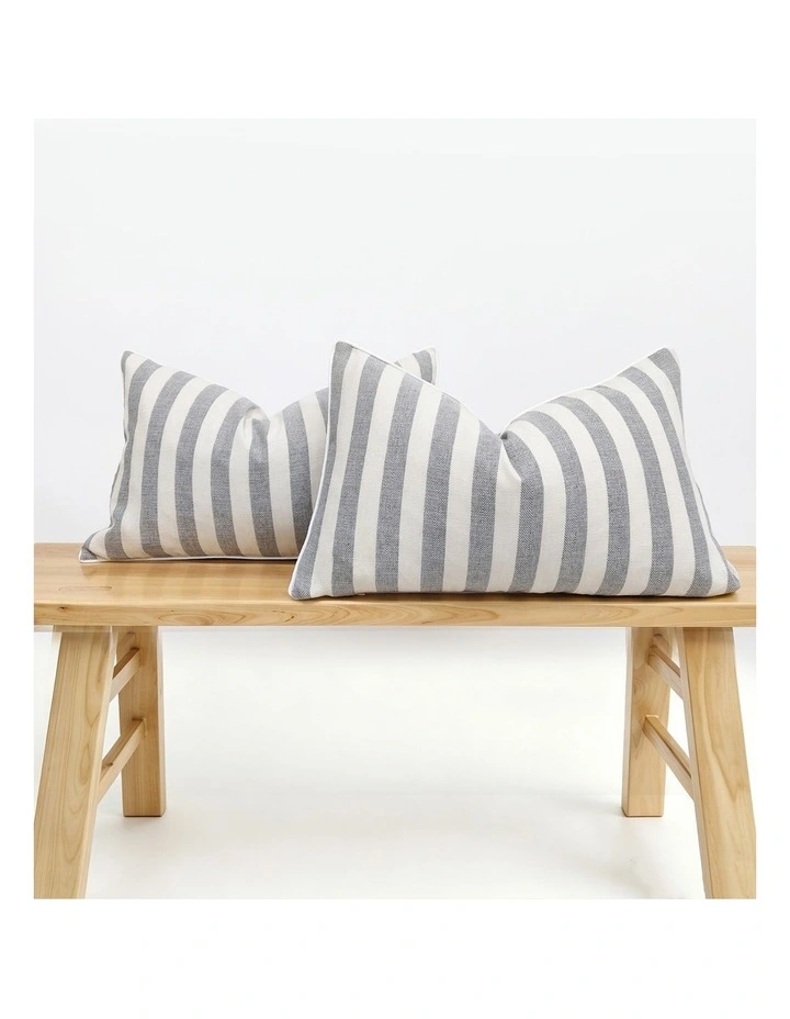 Yarn Dyed Linen Cotton Cushion Covers in Grey 2 Pack (30x50cm) image 1