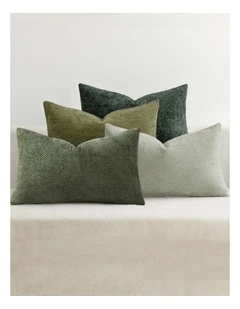 Chenille Grid Cushion Covers in Mix Green 4 Pack (30x50cm)