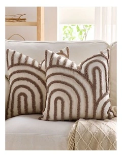 Tufted Arch Cushion Covers in Brown 2 Pack (45x45cm)