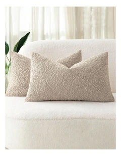 Boucle Cushion Covers in Oatmeal 2 Pack (30x50cm)