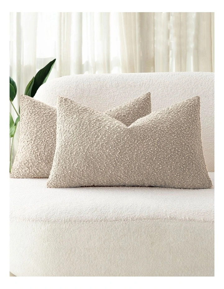 Boucle Cushion Covers in Oatmeal 2 Pack (30x50cm) image 1