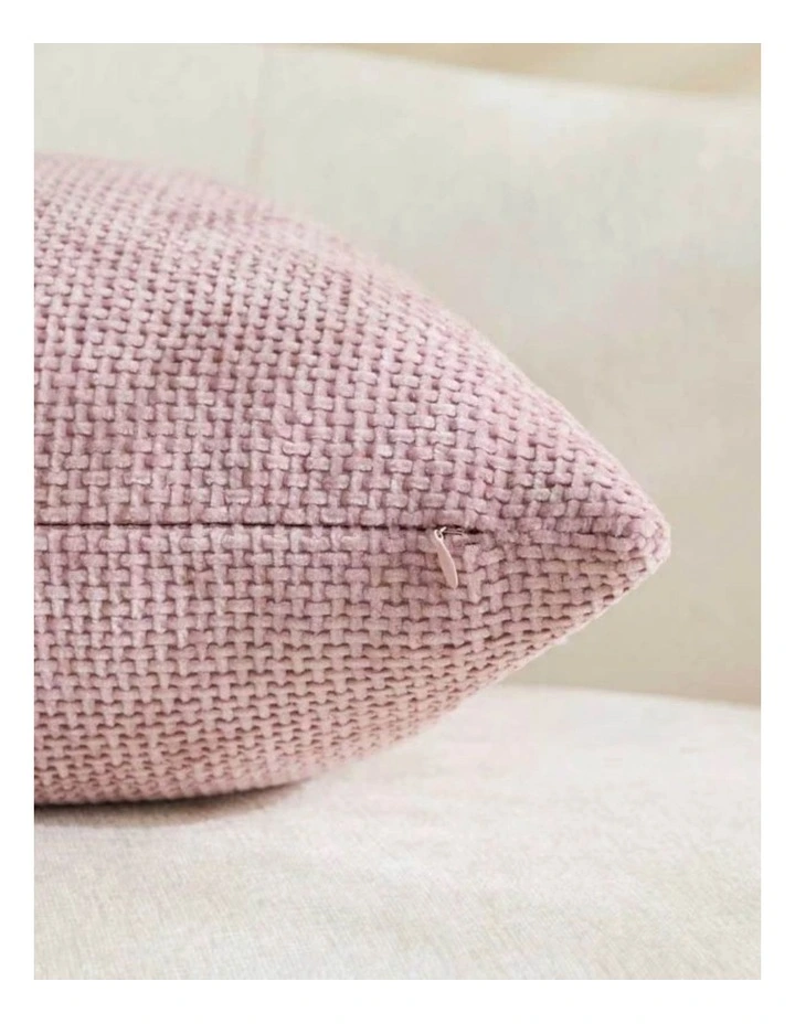 Chenille Grid Cushion Covers in Pink 2 Pack (30x50cm) image 4