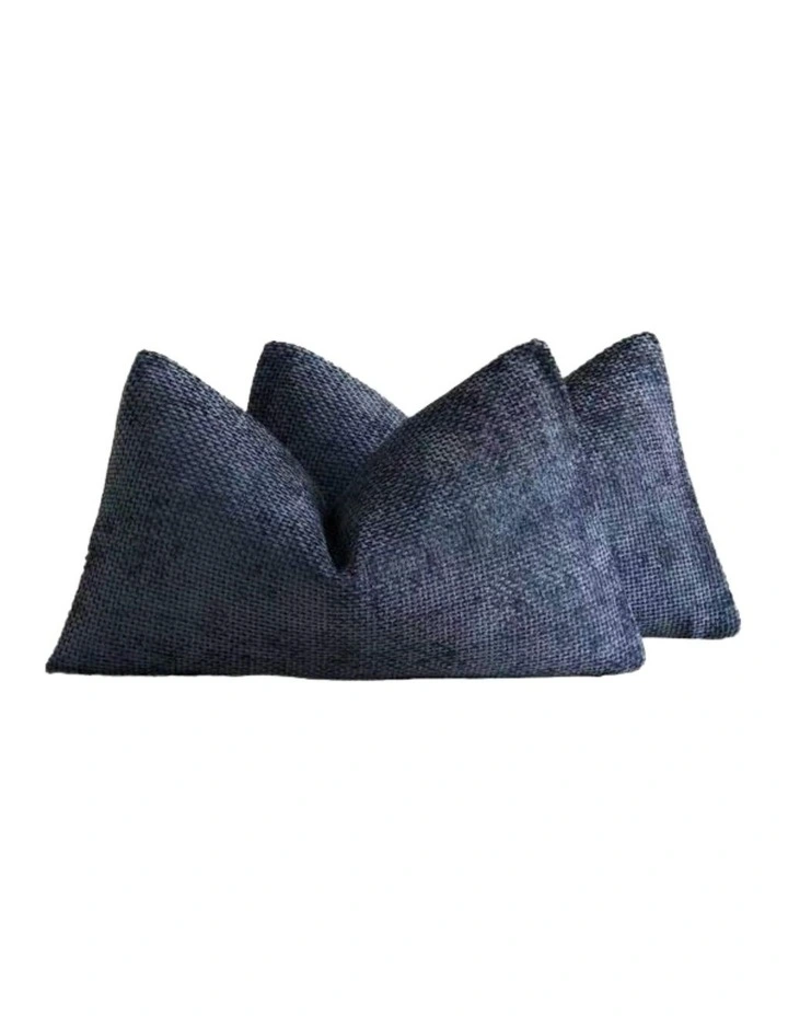 Chenille Grid Cushion Covers in Midnight 2 Pack (30x50cm) image 2