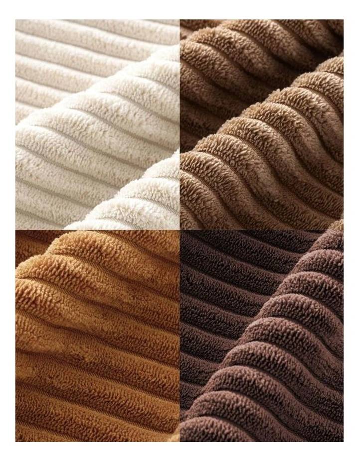 Corduroy Velvet Cushion Covers in Brown Set of 4 (45x45cm) image 2