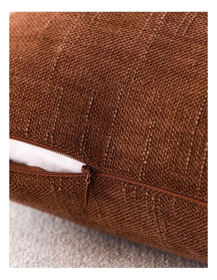Chenille Haze Cushion Covers in Rust 2 Pack (50x50cm) image 3