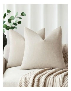 Chenille Haze Cushion Covers in Oatmeal 2 Pack (50x50cm)