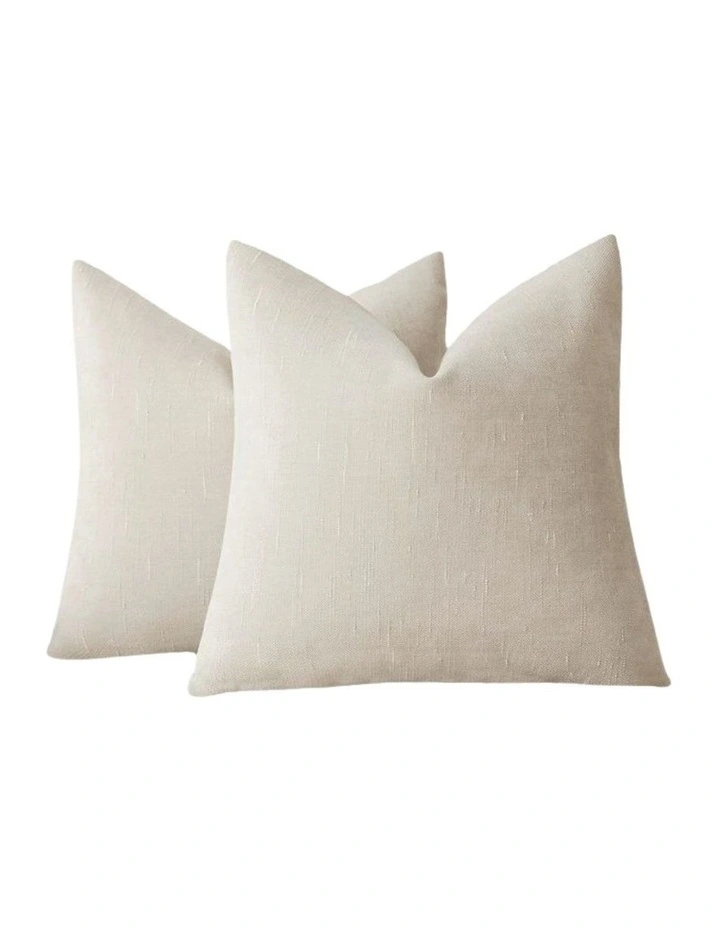 Chenille Haze Cushion Covers in Oatmeal 2 Pack (50x50cm) image 4