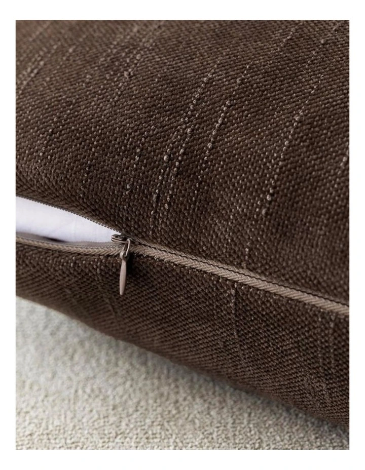 Chenille Haze Cushion Covers in Coffee 2 Pack (30x50cm) image 3
