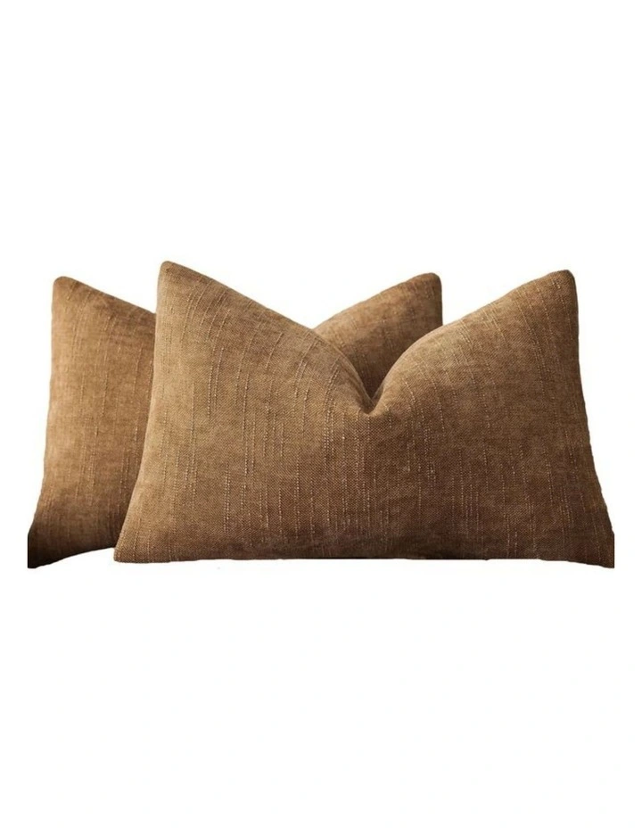 Chenille Haze Cushion Covers in Mocha Mousse 2 Pack (30x50cm) image 4