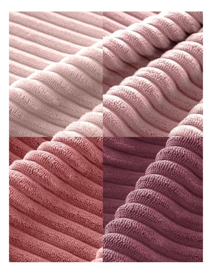Corduroy Velvet Cushion Covers in Pink Set of 4 (30x50cm) image 2